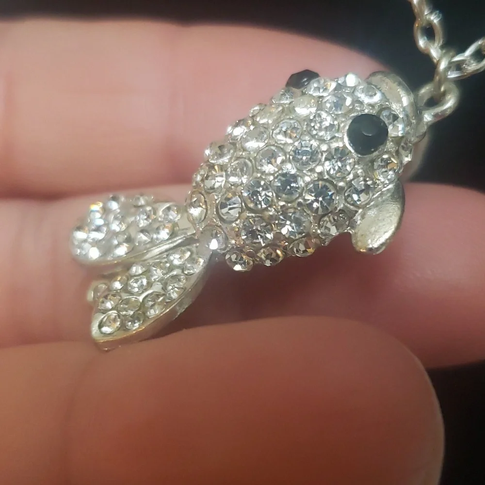CLAIRE'S Silver CZ Fish Pendant.
